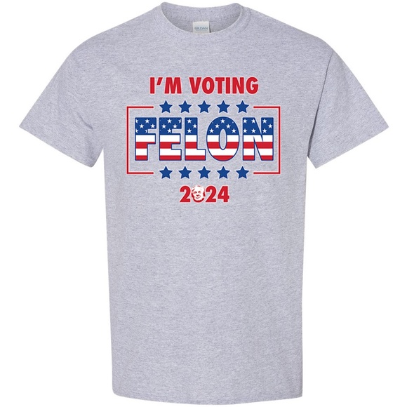 I’m Voting Felon 2024 T-shirt President Donald Trump Republican MAGA USA - Picture 3 of 3